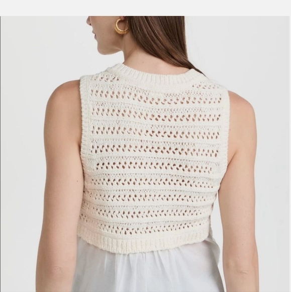 Veronica Beard Sade Ivory Sleeveless Knit Tank - Picture 4 of 12